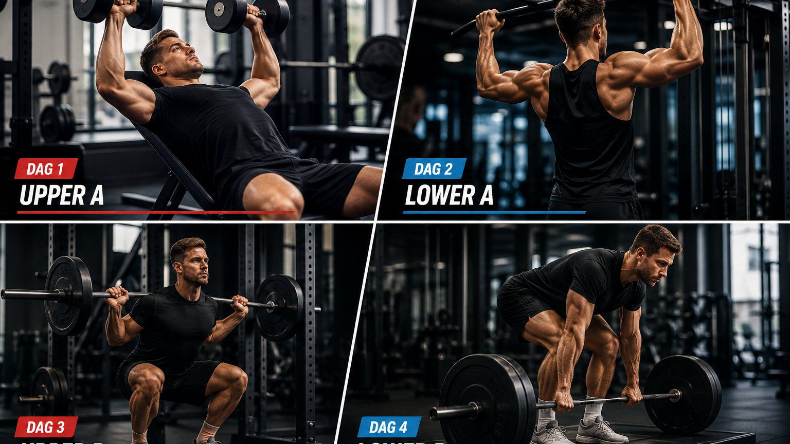 Illustration till Träningsschema 4 dagar i veckan – färdigt upplägg för gym