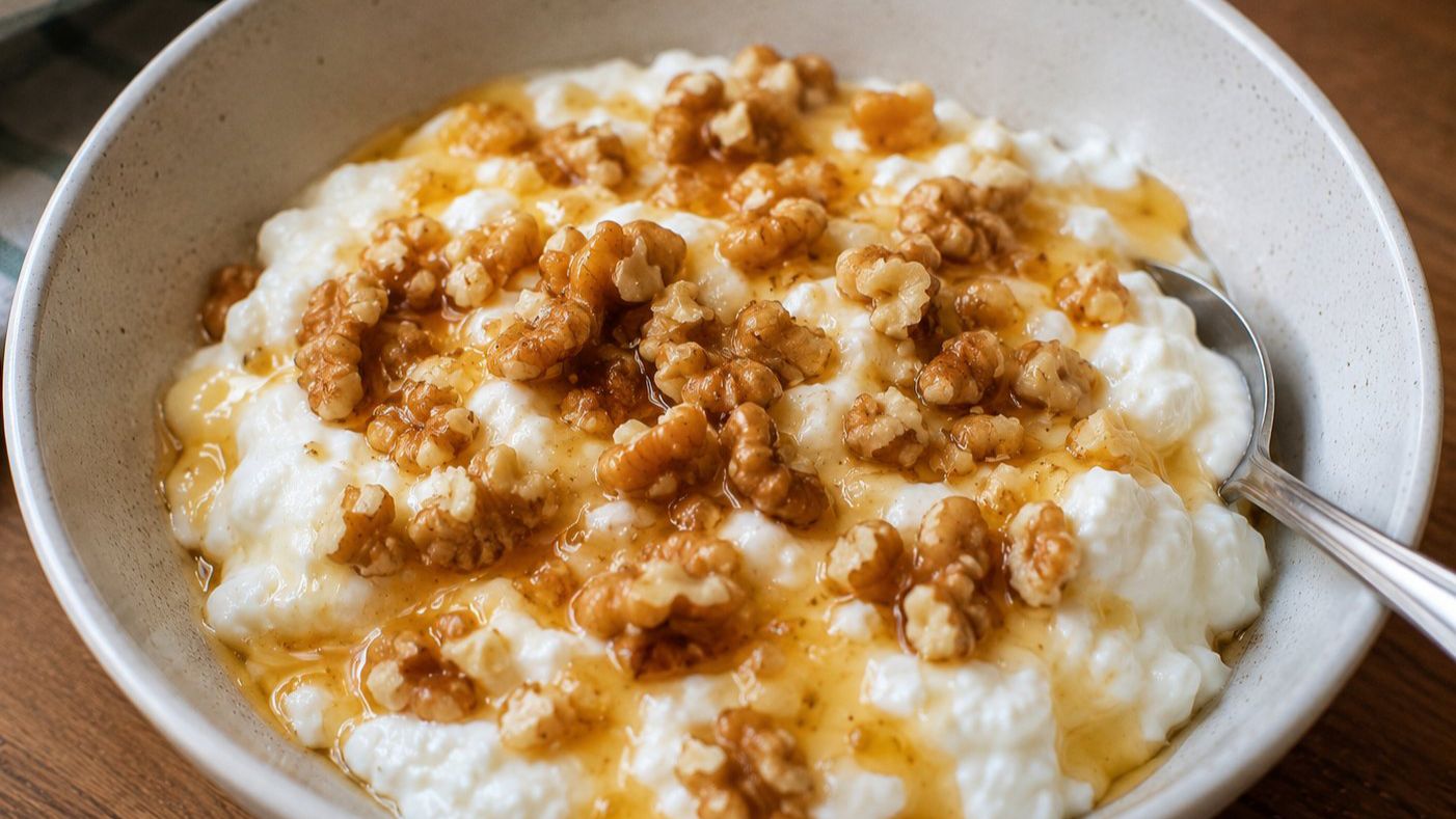 Kvarg med honung och valnötter – färdiglagat recept