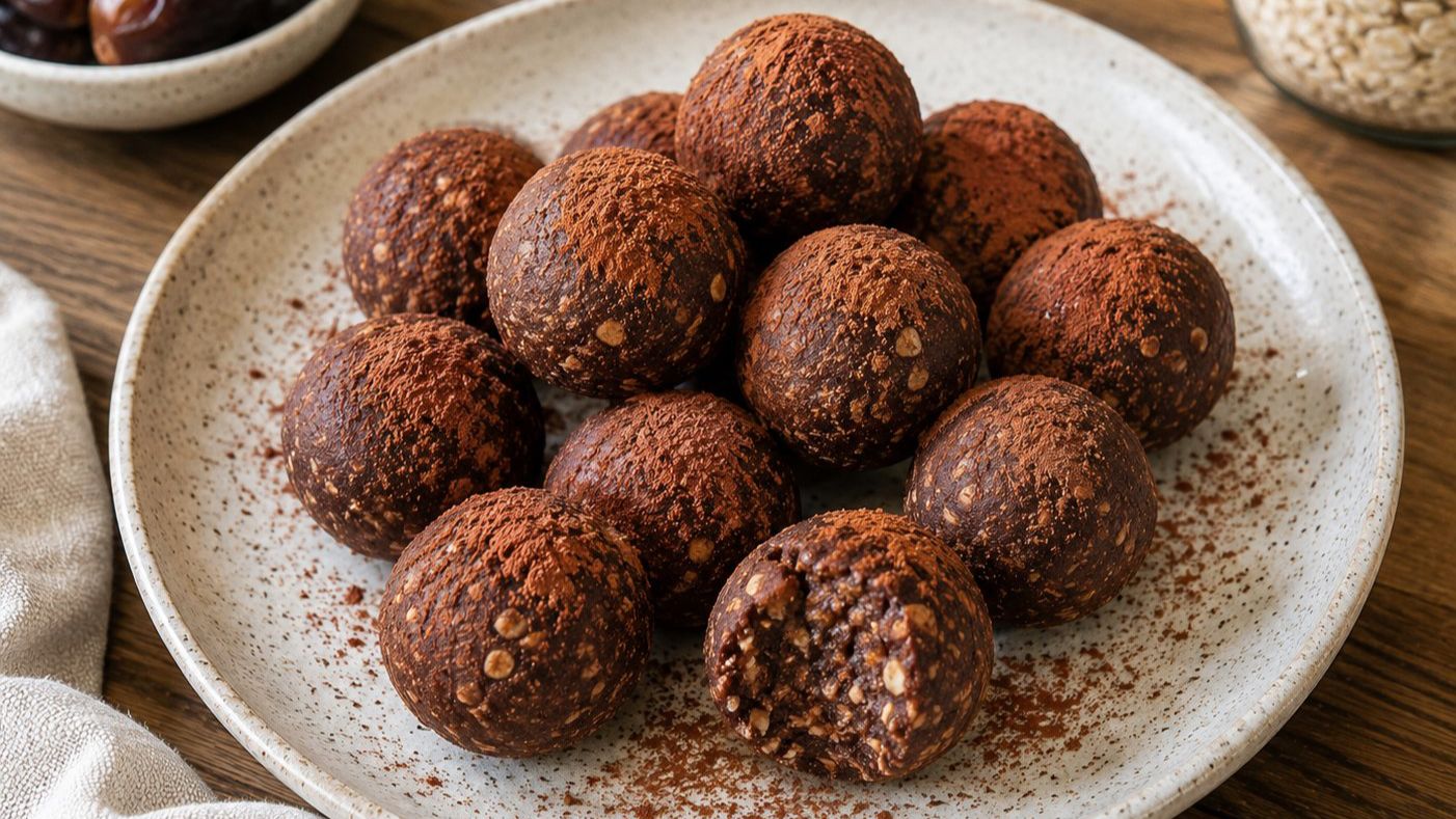 Proteinbollar med dadlar och kakao – färdiglagat recept